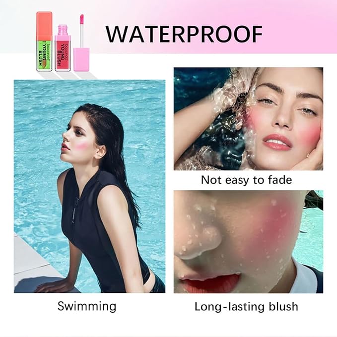 Color Changing Blush Oil, Skin's Natural PH Changing Blush for Dewy, Lightweight & Waterproof & Moisturizing Formula, Lasting Hydrating Rouge for All Skin, Easy To Blend, 6.5ml (Clear Green)-Velvo Beauty
