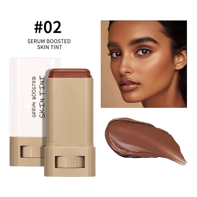 Beauty Balm Serum Boosted Skin Tint – Hydrating Tinted Moisturizer, Lightweight Solid Tinted Foundation Stick for Flawless, Sheer to Medium Coverage, Radiant & Dewy Finish, All-Day Wear (2#, 1)-Velvo Beauty