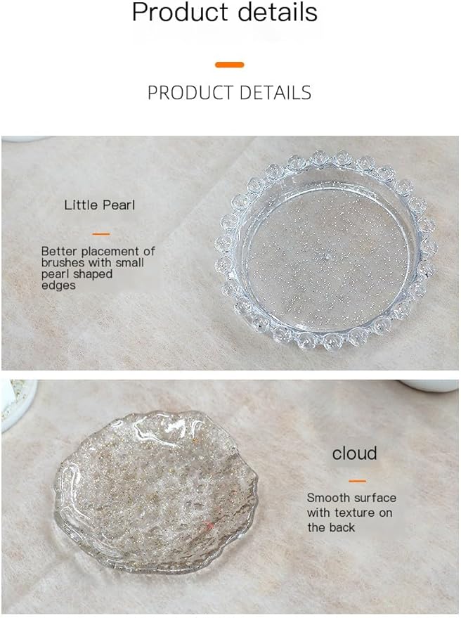 Nail Art Palette Nail Mixing Palette Polish Color Mixing Plate Pearl Edge Nail Holder Display Board Cloud Shape for Nail Art Nail Tip Holder Nail Art Display (Pearl-blue)-Velvo Beauty