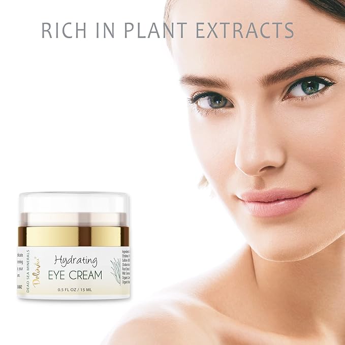 Deluvia Eye Cream Moisturizer, Under Eye and Around Eye Hydrating Eye Cream, Organic Aloe Vera, Vitamin E, Rosehip Seed Oil for Dry Skin and Wrinkles.(.5 Oz)-Velvo Beauty