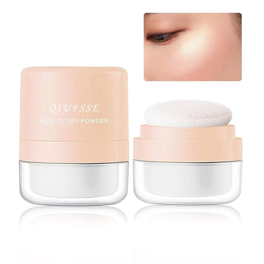 Body Hair Glitter Powder Highlighter Makeup Powder Polvo de Hadas Natural Enhance Facial Contours Lightweight Long-lasting Shimmer Face Body Makeup-Pearl White-Velvo Beauty