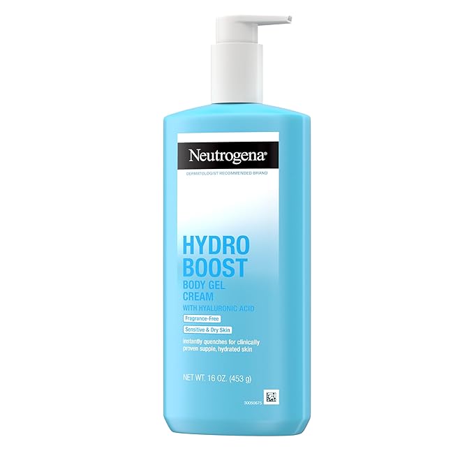 Neutrogena Hydro Boost Body Moisturizing Gel Cream with Hyaluronic Acid, Non-Greasy & Fast Absorbing, Lightweight Hydrating Body Lotion for Normal to Dry Skin, Fragrance-Free, 16 oz-Velvo Beauty