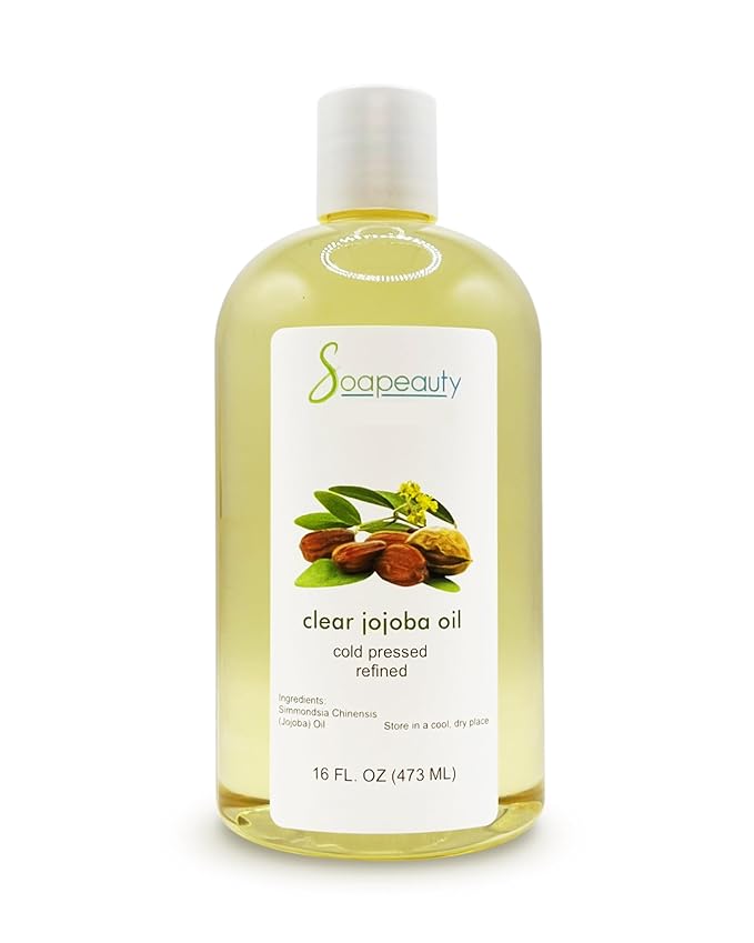 Soapeauty Clear Jojoba Oil | 100% Pure & Natural | Refined, Cold Pressed, Hexane Free | Moisturizing Oil for Skin, Face, Hair & Nails | 16 fl oz-Velvo Beauty