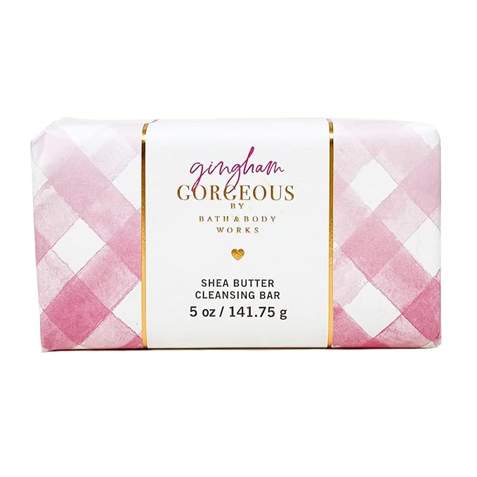 Bath & Body Works Gingham Gorgeous 3 Piece Set - Body Cream - Body Scrub - Cleansing Bar - Full Size-Velvo Beauty