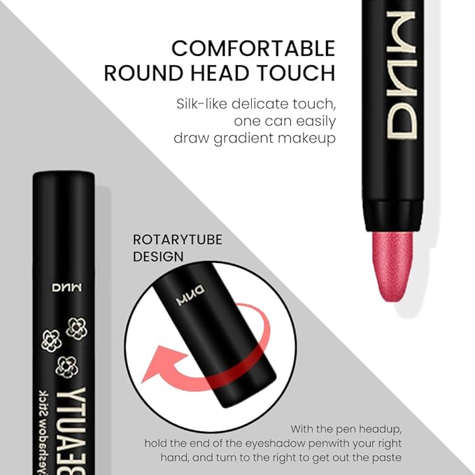 evpct Red Shimmer Cream Eye Shadow Brightener Sticks Set for Eyes, Red Shimmery Matte Pencil Eye shadow Applicator Stick Pen Palette Makeup Waterproof sombras en crema para ojos 35#-Velvo Beauty