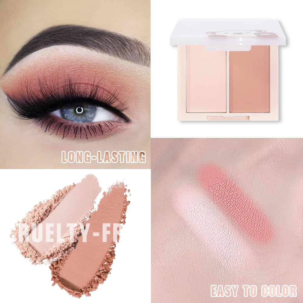 AMY'S DIARY Matte Eyeshadow, Nude Pink Eyeshadow, Ultra-fine Lightweight Powder, Multiuse Blendable Eye shadow and Blush Makeup, Daily Matte Warm Tone Eyes Makeup, Half Pink (03#)-Velvo Beauty