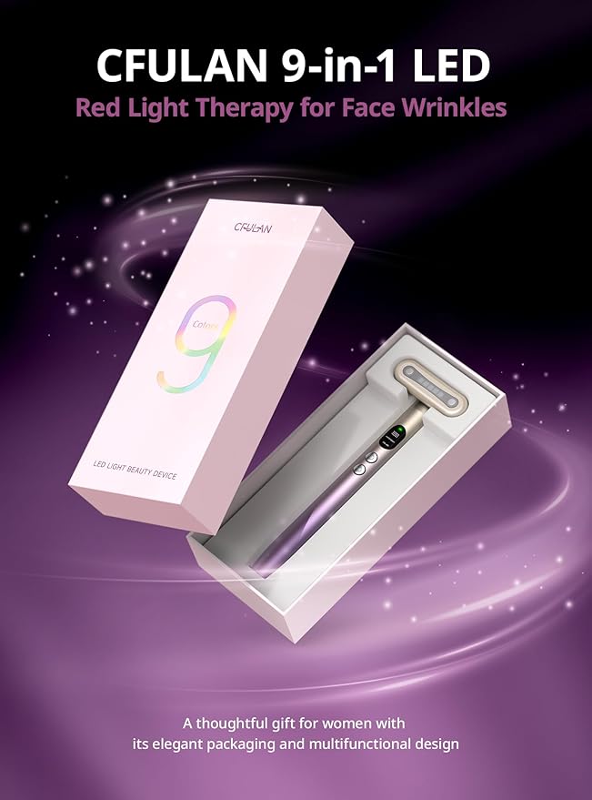 Red-Light-Therapy-for-Face,9 in 1 LED Light Therapy Eye Equipment for Skin Care, Red Light Therapy Face Massager Eye Beauty Skincare Rejuvenation Tool Microcurrent Facial Device Gift for Women at Home-Velvo Beauty