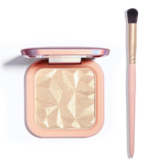 ELESSY Highlighter Makeup Palette,Highlighter Palette Long Lasting Face illuminator Makeup Palette Shimmer Highlighter Powder Suit All Skin Tones-TWILIGHT GLOW-Velvo Beauty