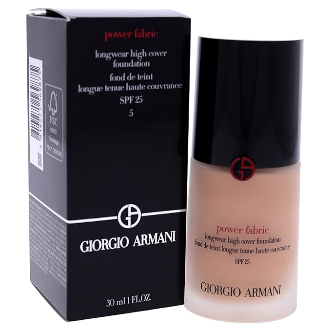 GIORGIO ARMANI Power Fabric Longwear High Cover Foundation SPF 25, # 5 Light, Neutral, 30 ml-Velvo Beauty