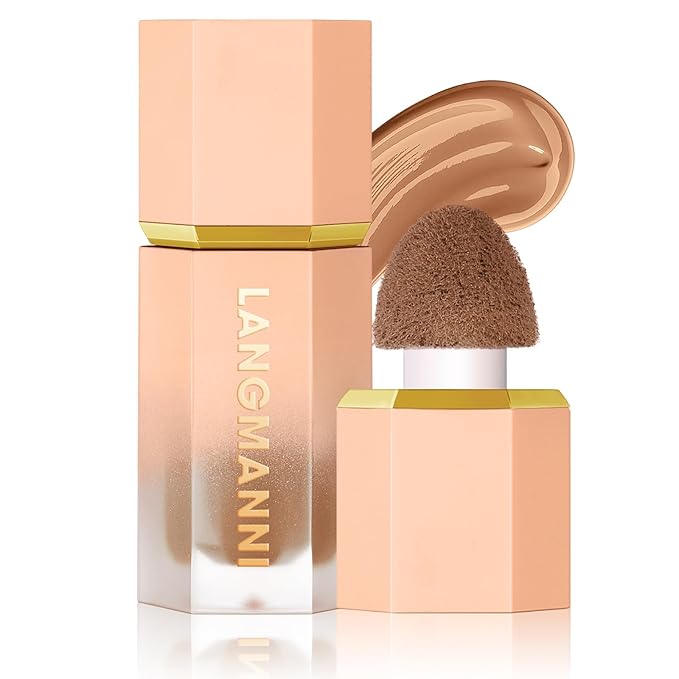 URQT Highly Pigmented Liquid Contour - Built-in Sponge Tip Sculpted Complexion Wand Contour Long Lasting Natural Buildable Highlighters Contour Contouring Bronzer (Contour+Blush+Highlighter)-Velvo Beauty