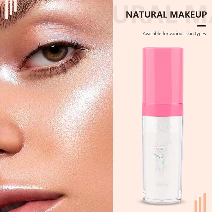 evpct 1Pcs Glitter Highlighter Powder Stick Make up Puff Fairy Stick Peal White Shimmer Glitter Face Body Liquid Highlighter makeup illuminators de maquillaje polvo traslucido maquillaje para mujer 01-Velvo Beauty
