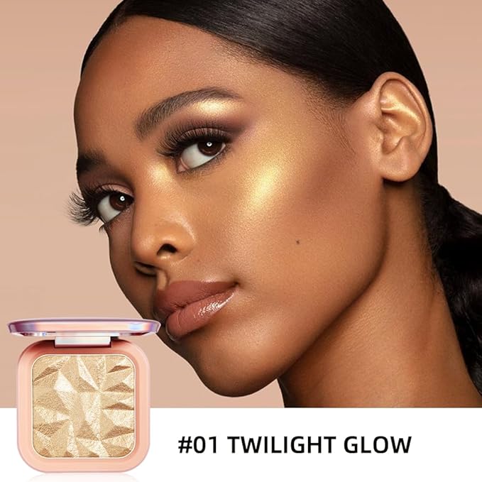 ELESSY Highlighter Makeup Palette,Highlighter Palette Long Lasting Face illuminator Makeup Palette Shimmer Highlighter Powder Suit All Skin Tones-TWILIGHT GLOW-Velvo Beauty