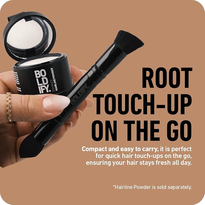 BOLDIFY Dual-Ended Hairline Powder Brush - Precision Makeup Brush Set with Sponge Tip for Seamless Blending - Ideal as a Concealer Brush, Hair Contour Brush, and Root Touch Up-Velvo Beauty