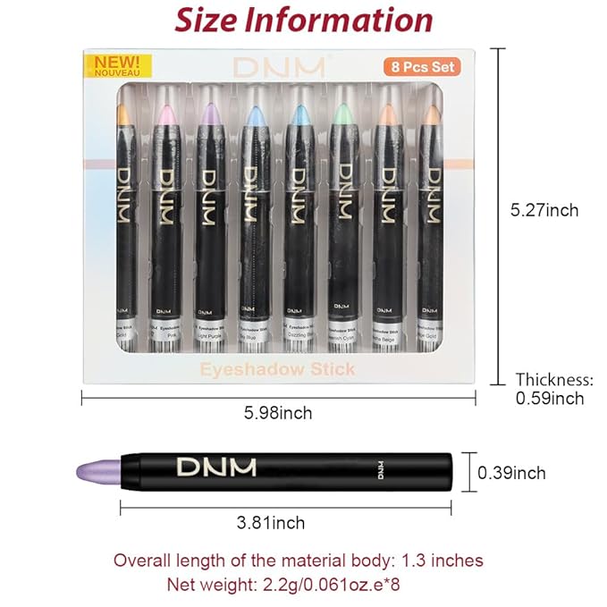 Kaely 8Pcs Cream Eyeshadow Stick Set for Older Women, Desert Mocha Beige Gold Light Purple Pink Sky Dazzling Blue Geen, Matte Shimmer Eyeliner Eye Shadow Sticks Palette Makeup, sombras para ojos