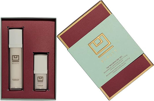 U Beauty Resurfacing Compound Value Set | Vitamin C Serum with Retinol, Vitamin E, AHA Exfoliant, Hyaluronic Acid, Anti Aging and Discoloration - 0.5 fl.oz (Set of 2)-Velvo Beauty