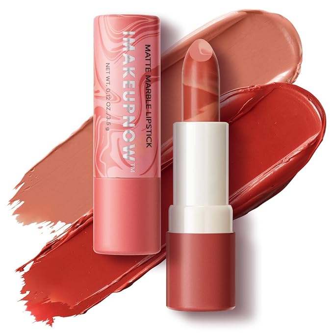 2PCS Marbled Matte Lip Stick Makeup - Velvety Finish | Naked-lip Feel, Full Coverage, D001+D003-Velvo Beauty