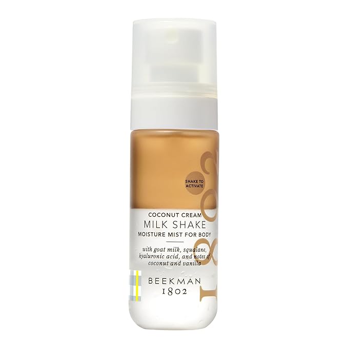 Beekman 1802 Coconut Cream Milk Shake - Body Mist - 2.0 fl. oz - With Hyaluronic Acid & Jojoba Oil - Instantly Moisturizes, Hydrates & Softens - Good for Sensitive Skin - Cruelty Free-Velvo Beauty