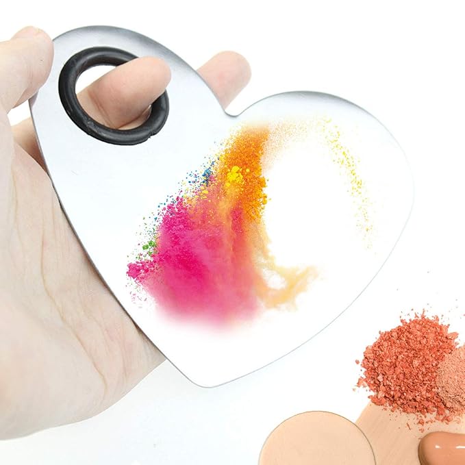 Stainless Steel Heart Shaped Makeup Palette Spatula - Makeup Artist Makeup Enthusiast Tools for Blending Cosmetic Foundation Shades-Velvo Beauty
