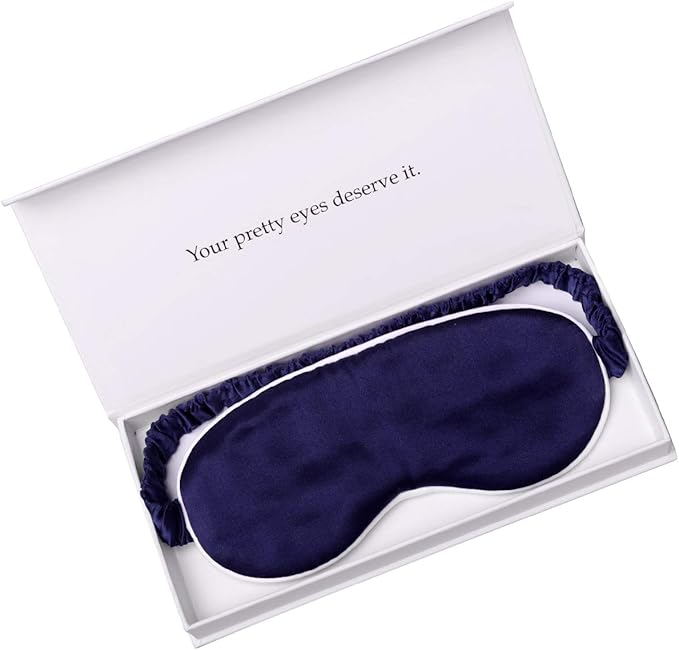 Silk Sleep Mask Light Blocking Luxury 100% Mulberry 19mm Silk Eye Mask Eye Cover Blindfold Ultra Soft Light & Comfy Anti Aging Skin Care with Travel Bag Gift Package-Velvo Beauty