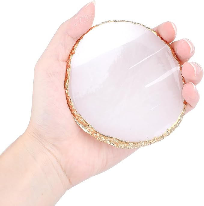 Resin Nail Art Palette Gold Edge Nail Holder Heart Shaped Color Makeup Foundation Mixing Tools Display Board Gel Nail Art Color Mixing Palette Painting Tray Manicure Tool (Irregular White)-Velvo Beauty