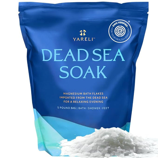Magnesium Flakes, 5lb, Dead Sea Bath and Foot Soak, Alternative to Epsom Salt with Over 250,000mg of Magnesium Chloride Per Bag-Velvo Beauty