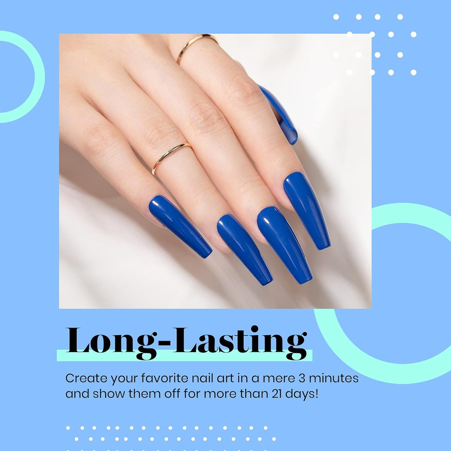 Beetles Blue Gel Nail Polish, 1 Pcs 15ml Cobalt Blue Color All Season Gel Polish Nail Art Manicure Salon Soak Off DIY Nail Uv Design at Home Gift for Women-Velvo Beauty