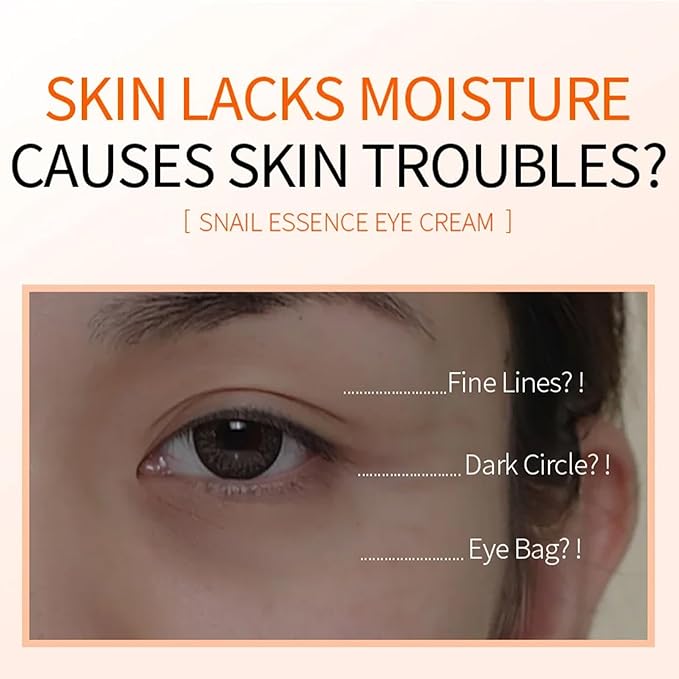Snail Eye Cream for Dark Circles and Puffy Eyes Eye Bags Remover, Eye Cream Anti Aging, Under Eye Cream, Reduce Lines Wrinkles Puffiness and Dark Circles for All Skin Types-Velvo Beauty
