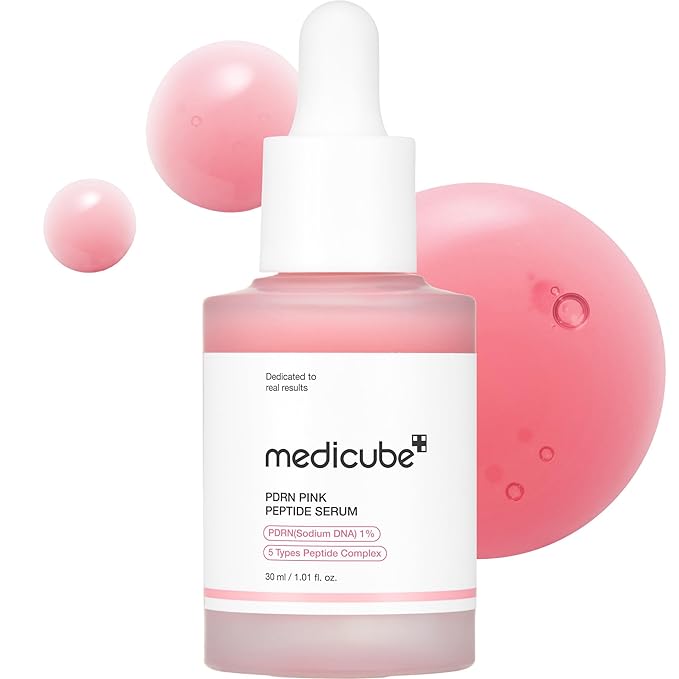 medicube Salmon DNA PDRN Pink Peptide Serum, Pink glow serum, Peptide, Niacinamide, Hydrating & Moisturizing & Firming, Uneven Skin Tone, Korean Skincare | 1.01 fl.oz. (1.01 fl.oz., Salmon DNA PDRN)-Velvo Beauty