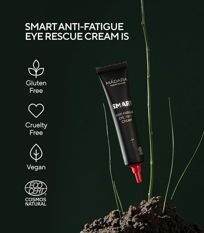 MÁDARA Organic Skincare | SMART Anti-Fatigue Eye Rescue Cream - 15 ml, With a Smart Antioxidant Complex, Natural Aescin And Caffeine, 100% Natural Origin, Vegan, Ecocert Certified-Velvo Beauty