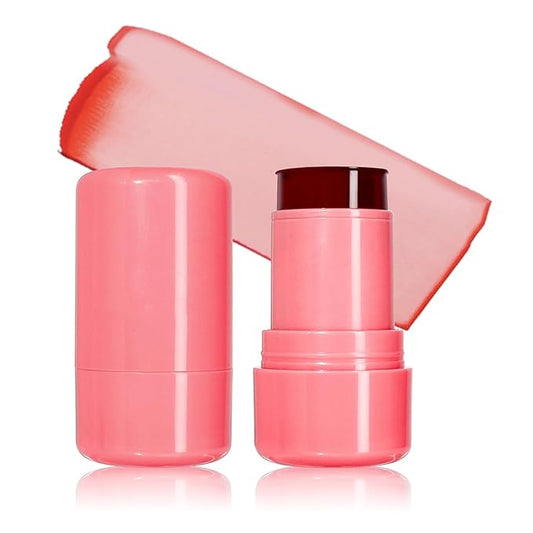 Milk Jelly Blush, Sheer Lip & Cheek Stain, Milk Cooling Water Jelly Tint, Buildable Watercolor Finish, Long Lasting Milk Jelly Blush Stick, Face Blushes, Lip Gloss for All Skin Tones, 03-Velvo Beauty