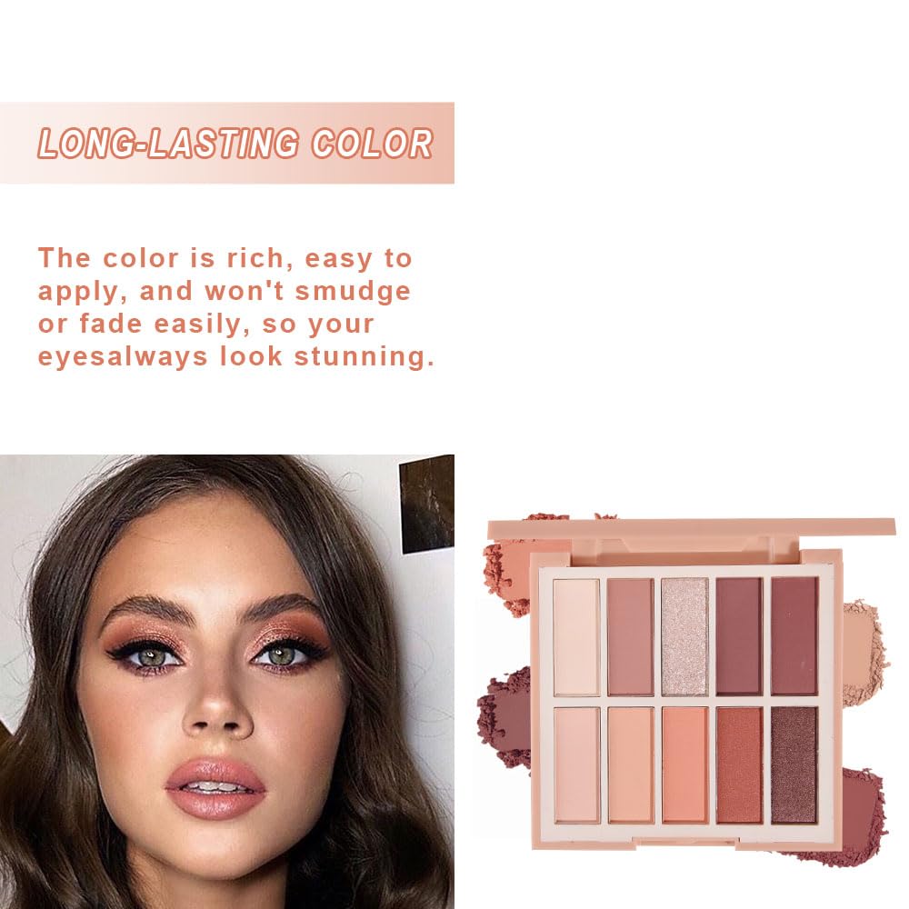 Neutral Natural Eye Shadow Palette,Matte Nude Pink Brown Naked Cream Eyeshadow Palette,Make Up Pallets for Women Natural Eyeshadow for Eyes Long Lasting Naturing-Looking-Velvo Beauty