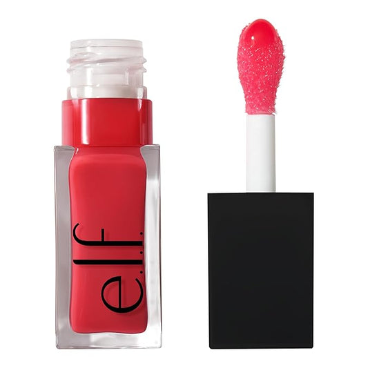 e.l.f. Glow Reviver Lip Oil, Nourishing Tinted Lip Oil For A High-shine Finish, Infused With Jojoba Oil, Vegan & Cruelty-free, Red Delicious-Velvo Beauty