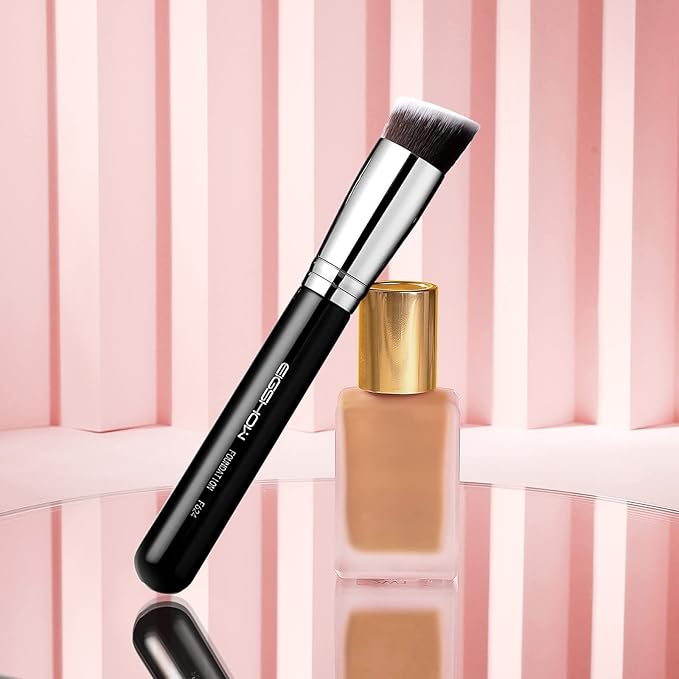 Flat Top Kabuki Foundation Brush, EIGSHOW Premium Makeup Brush for Liquid, Cream, and Powder - Blending, Buffing, Stippling, Flawless Application (F624)-Velvo Beauty