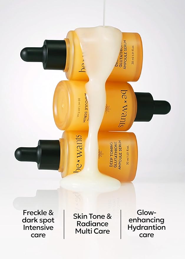 Bewants Deep Toning Glutathione Ampoule Serum | Korean Skincare with Vitamin C & Calendula Extract Oil, 1.01 fl.oz + 0.33 fl.oz (2 Pack)-Velvo Beauty