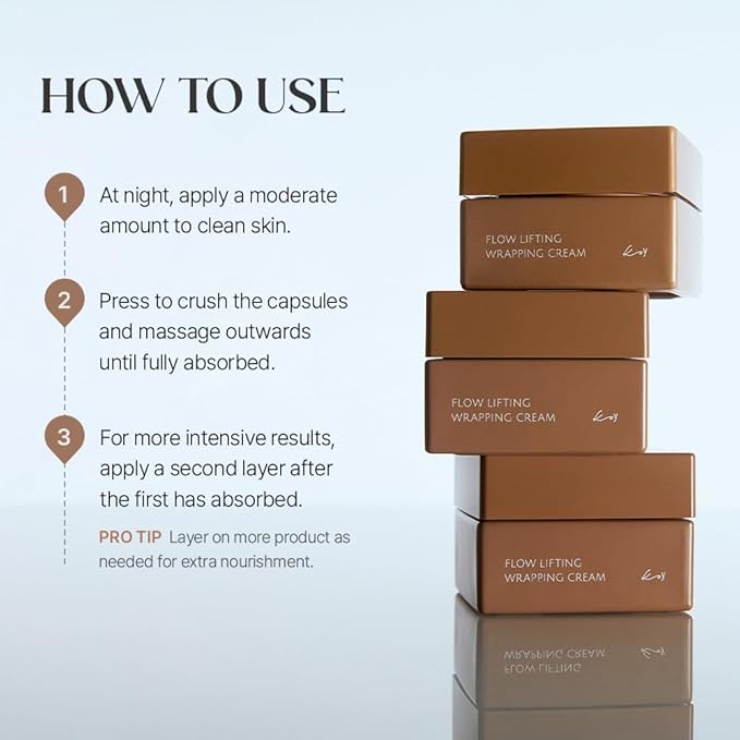KOY Flow Lifting Wrapping Capsule Cream - Collagen Face Moisturizer For Anti-Aging & Hydration - Visibly Firm Skin with Volufiline Capsule - Travel Kit- Korean Skin Care 1.69 fl.oz-Velvo Beauty