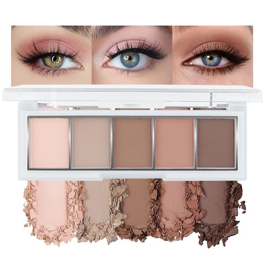 AMY'S DIARY Matte Nude Brown Beige Eye Shadow Palette Makeup, Natural Tones Eyeshadow Palette Nude Taupe Eye Shadows, for Woman Long Lasting Delanci bronzed mocha palette (#02)-Velvo Beauty