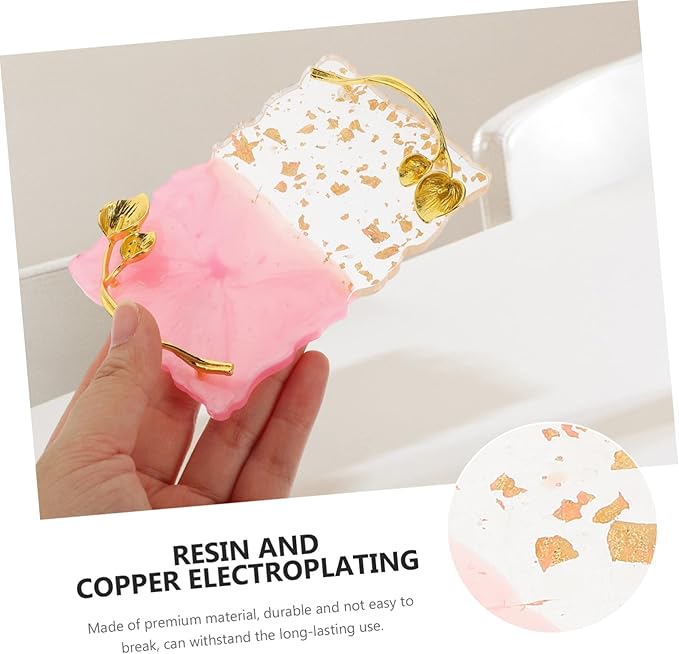 FOMIYES 5pcs Nail Palette Polish Plate Nail Design Nail Dish Makeup Mixing Pallet Nails Stickers Nail Polish Tray Nail Display Tray Vintage Frame Nail Stand Copper Plating Make up Bracket-Velvo Beauty