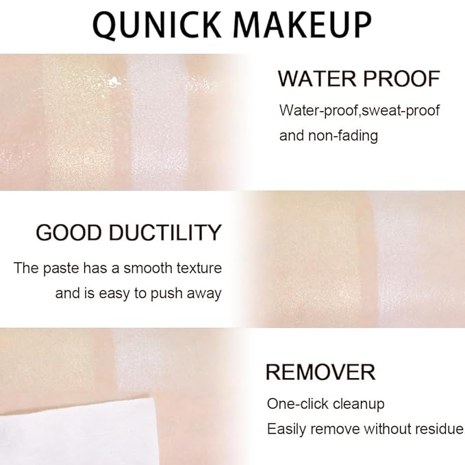 evpct 2Pcs Face Cream Makeup Highlighter Highlight Contour Stick Pearl White & Gold Glitter Contouring Highlighter Makeup Stick and Contour Illuminator Highly Piamented Long Lasting Skin Brighten 9+12-Velvo Beauty