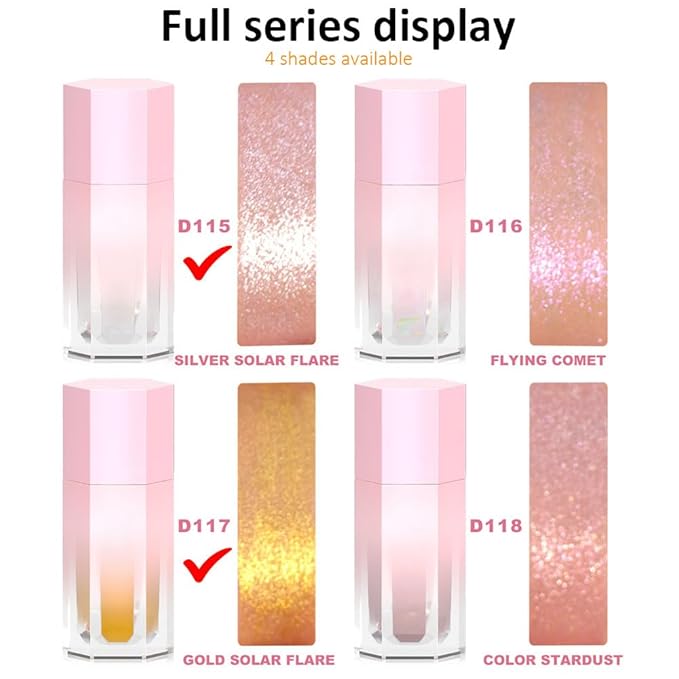 evpct Light Liquid Face Highlighter Makeup Waterproof Long Lasting Pearl White Gold Glimmer Glow Sparkly Glitter Body Shimmer Oil Liquid Luminizer Stick Highlight Illuminator for Face Body Cheeks Eye-Velvo Beauty