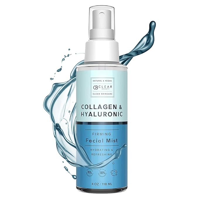 Hyaluronic Acid & Collagen Face Mist - Dermatologist Tested, Moisturizes & Tones Skin, Anti-Aging, Natural Ingredients, Cruelty-Free, 95% Natural - All Skin Types - 4 OZ-Velvo Beauty