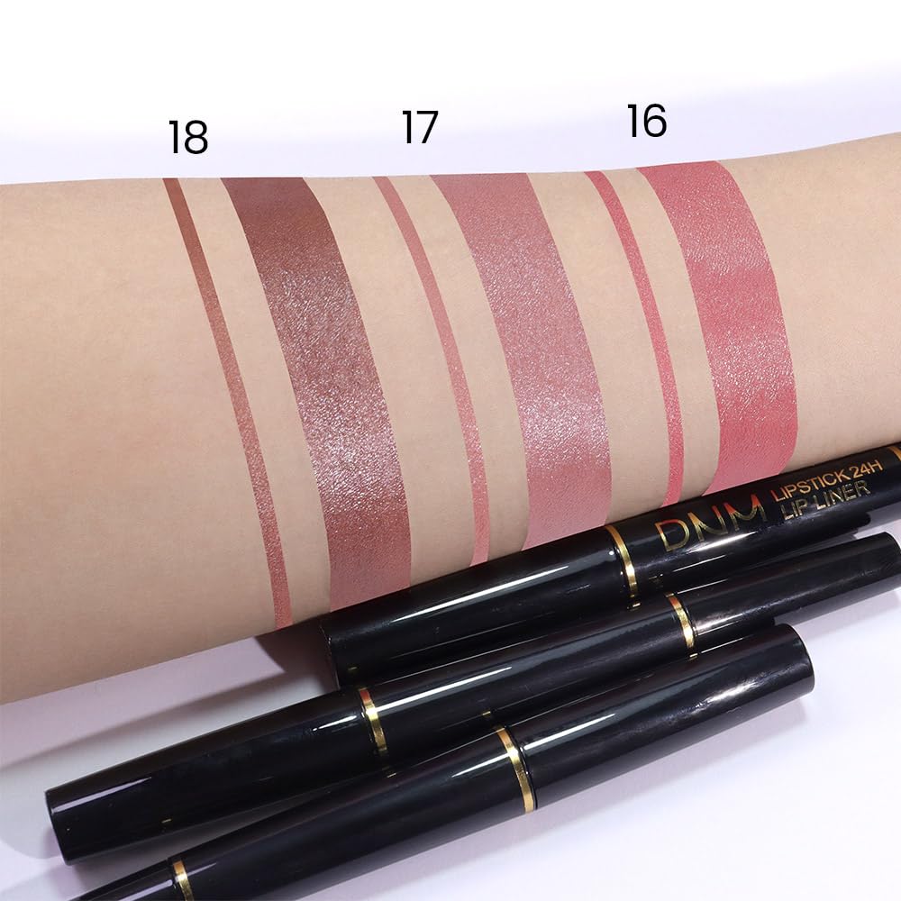 Kaely 2-in-1 Light Pink Pale-Pink Metallic Shine Shimmer Lip Liner & Lipstick Combo Set Kit for Women, Lightweight Hydrating Formula High Impact Full Coverage Lipstick and Lip Liner Makeup Gloss 16-Velvo Beauty