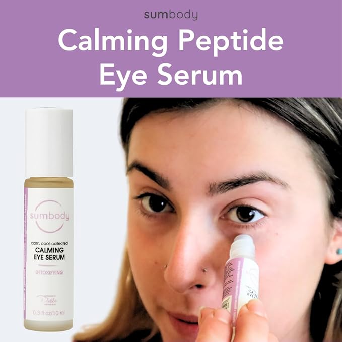 Natural Peptide Energizing + Eye Serum Reduces Puffiness, Fine Lines & Under Eye Bags Hydrating fragrance free Under Eye Treatment Roller ball massage, age-defying eye cream-Velvo Beauty