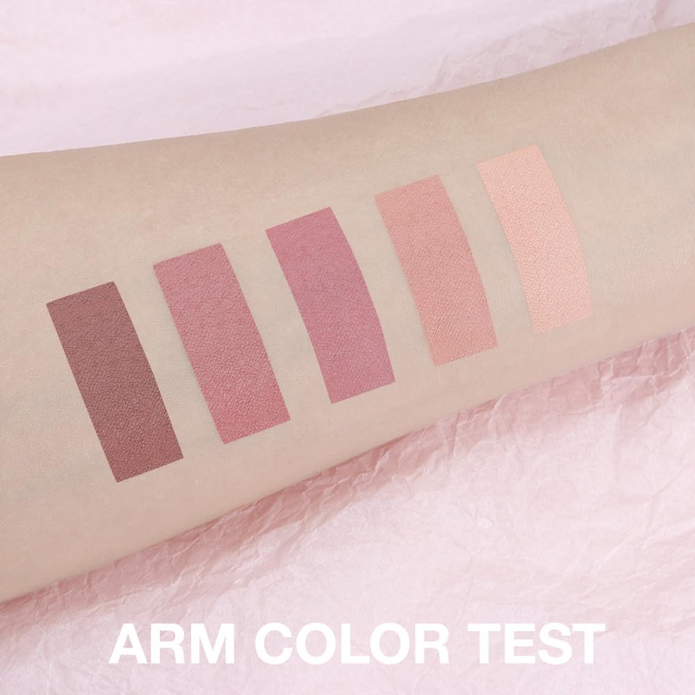5 Color Eye Shadow Palette Makeup, Nude Coffee Pink Brown Dark Brown, Velvety Matte Finish, Highly Pigmented Make up Eyeshadow Palette, Long Lasting Waterproof, Neutral Daily Eye Makeup 04#-Velvo Beauty