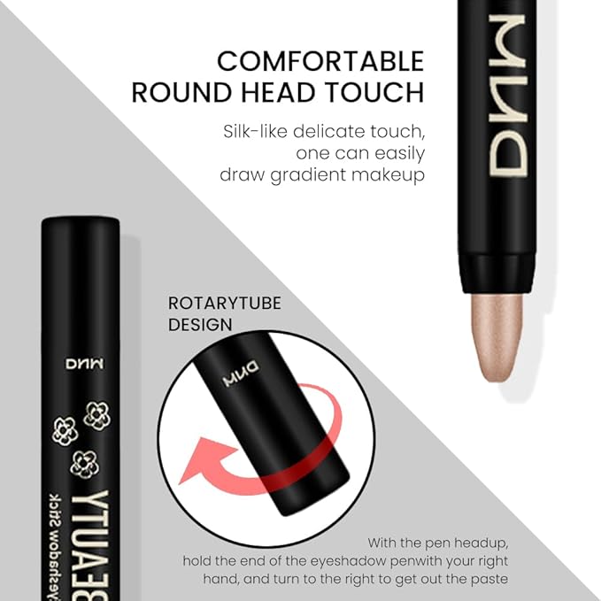 evpct Mocha Beige Shimmer Cream Eye Shadow Brightener Sticks Set for Eyes, Mocha Beige Shimmery Matte Pencil Eye shadow Applicator Stick Pen Palette Makeup Waterproof sombras en crema para ojos 14#-Velvo Beauty