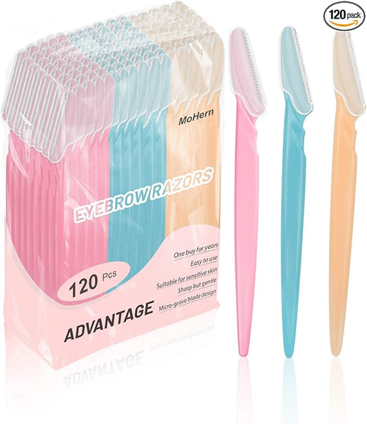 Eyebrow Razor for Women, 120 Pcs Dermaplaning Tool for Face Professional, Face Razor for Women Facial Hair Remover-Velvo Beauty