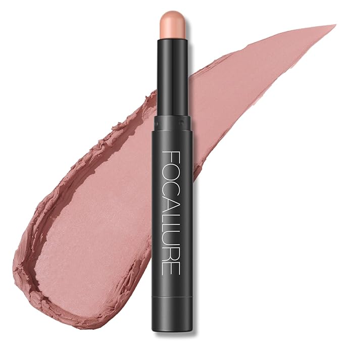 FOCALLURE Shimmer and Matte Cream Eyeshadow Stick,Smooth Brilliant Eye Brightener Pencil for Women,Long Lasting Waterproof Eye Shadow and Liners Makeup,SOFT PINK-Velvo Beauty