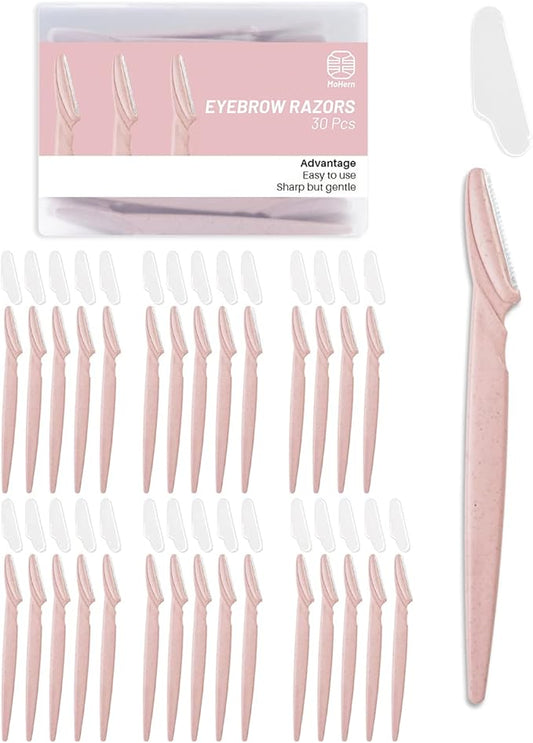 MoHern Dermaplaning Tool for Face, 30 Pcs Dermaplane Razor for Face, Multipurpose Face Razors for Women and Men, Pink-Velvo Beauty