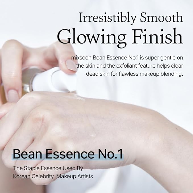 mixsoon Bean Essence, Vegansnail, Exfoliating Essence for face, Hydrating Korean Skin Care,Glassskin 1.69 fl.oz/50ml-Velvo Beauty