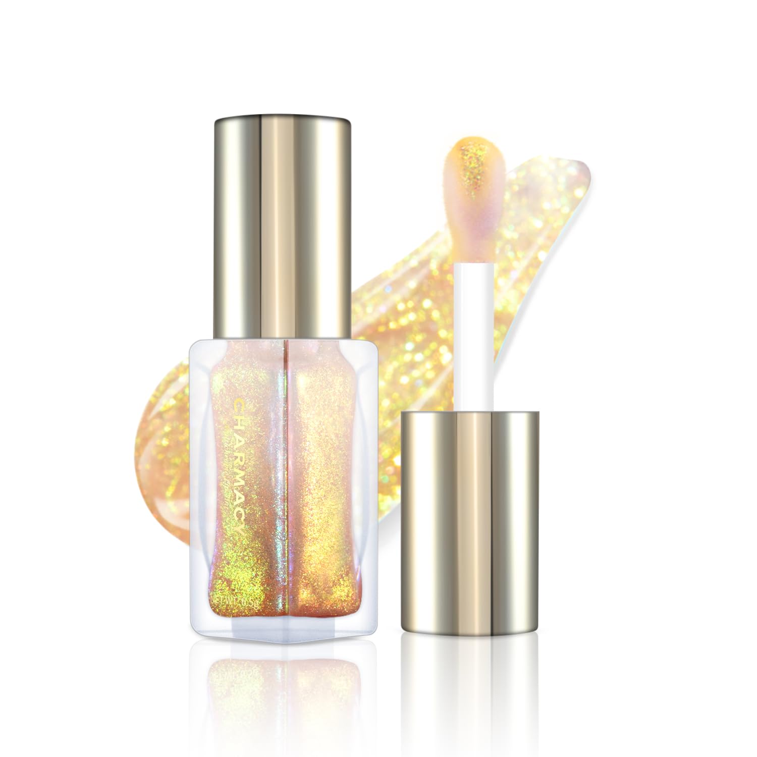 CHARMACY Aurora Chameleon Moisturizing Lip Gloss, MultiColor Shifting Shimmer Lip Gloss, Hydrating Non-Sticky Formula Glitter Lip Glaze, Easy to Apply, Long-Lasting, High-Shine Sheer Finish #01-Velvo Beauty