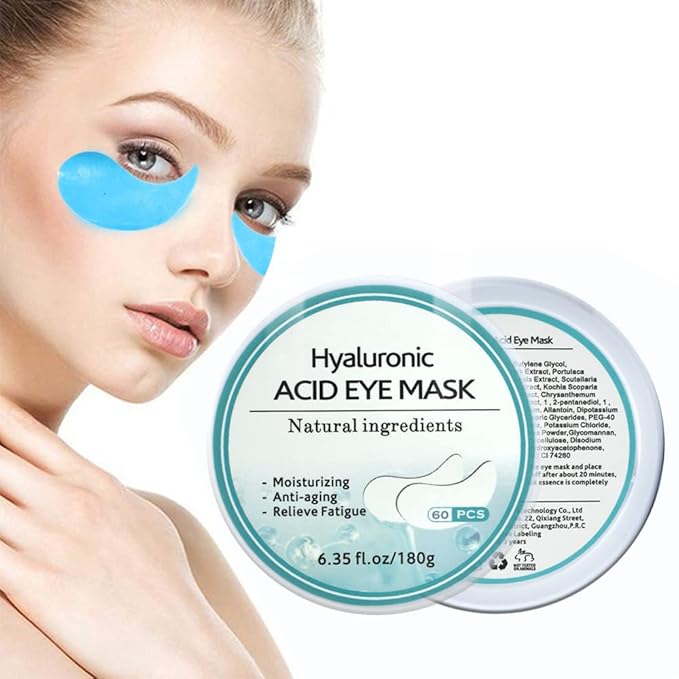 Under Eye Patches, Hyaluronic Acid Eye Mask Moisturizing, 60PCS Eye Gel Pads With Collagen Eye Treatment for Reducing Dark Circles, Wrinkles Anti-Aging, Fine Lines Eye Bags Puffiness Women Men-Velvo Beauty